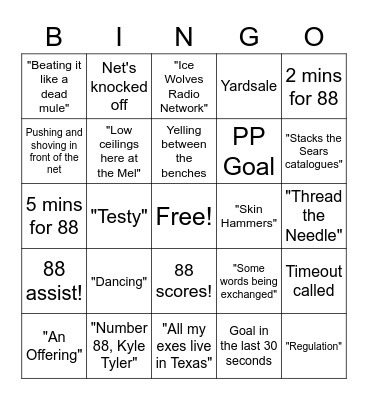 La Ronge Playoff "BINGO" Bingo Card