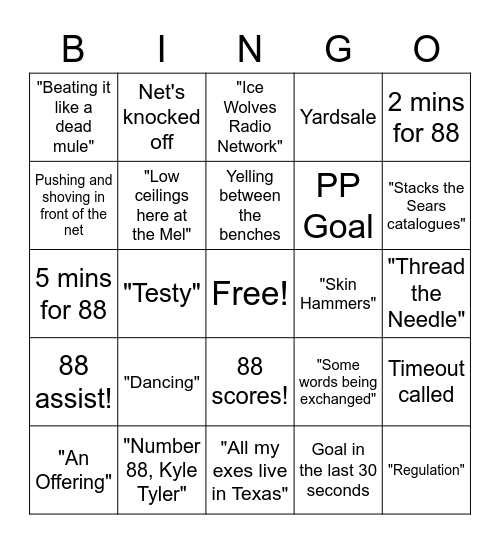 La Ronge Playoff "BINGO" Bingo Card