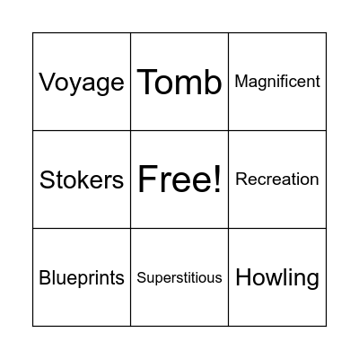 Vocabulary! Bingo Card