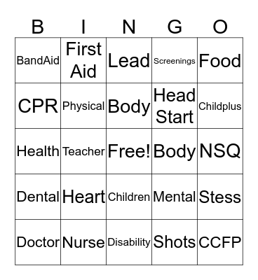 Public Health Christmas Bingo Card