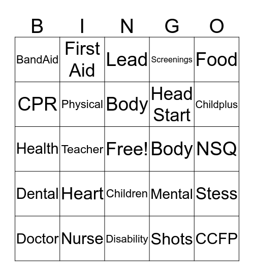 Public Health Christmas Bingo Card