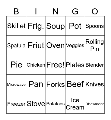 Chef's Circle Bingo Card