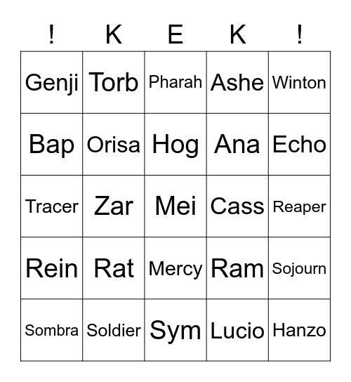 OW BINGO Card