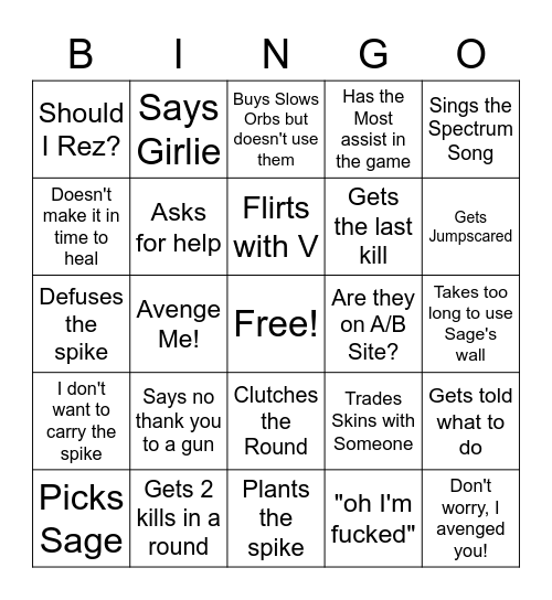 Leslie's Bingo Card