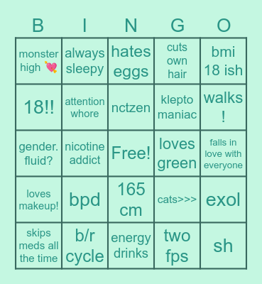RIN'S BINGO!!! Bingo Card