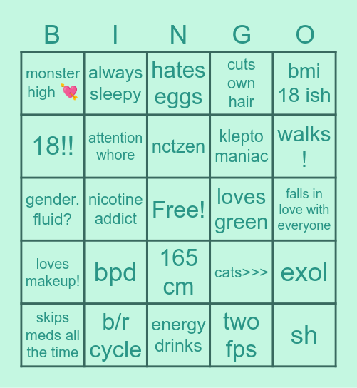 RIN'S BINGO!!! Bingo Card