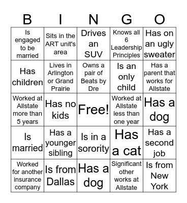 CDR Bingo Card