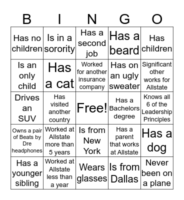 CDR Bingo Card