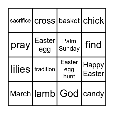 Easter bingo! Bingo Card