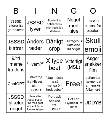 Flisen Bingo Card