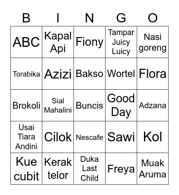 YERIMzine Bingo Card