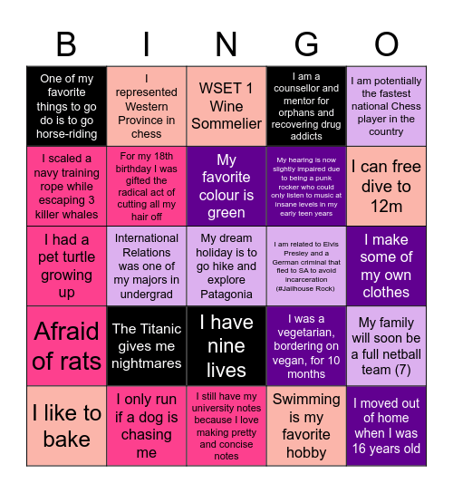 Welcome to the Beauty Vertical Bingo Card