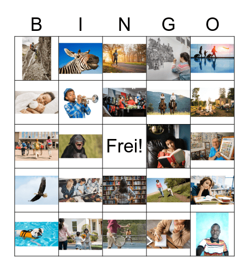 Verben Bingo Card