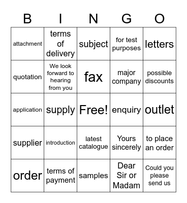 SP21 Bingo Card