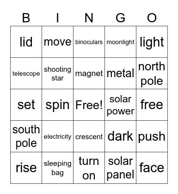 English class Monday 3/27 Bingo Card