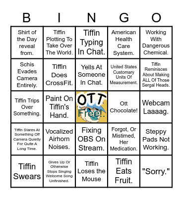 BingOTT Test Week Bingo Card