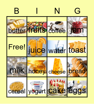 Breakfast Fun 3 Bingo Card