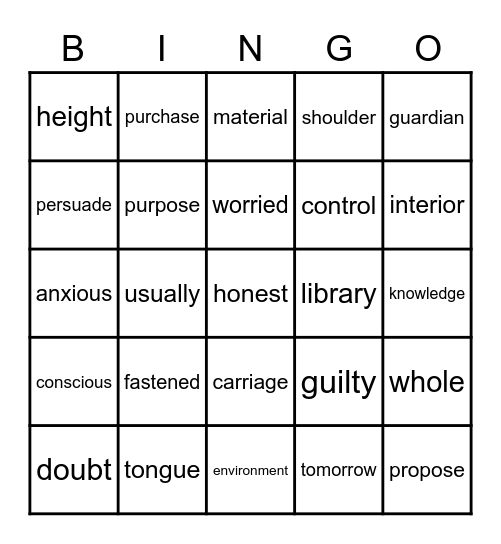 Steps 7-12 Sight Words Bingo Card