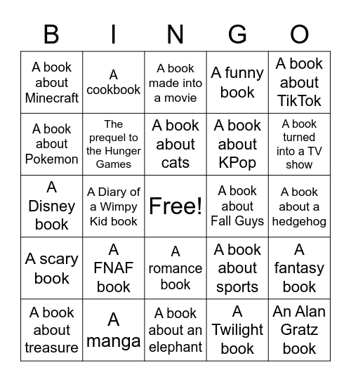 Book Fair Bingo Card