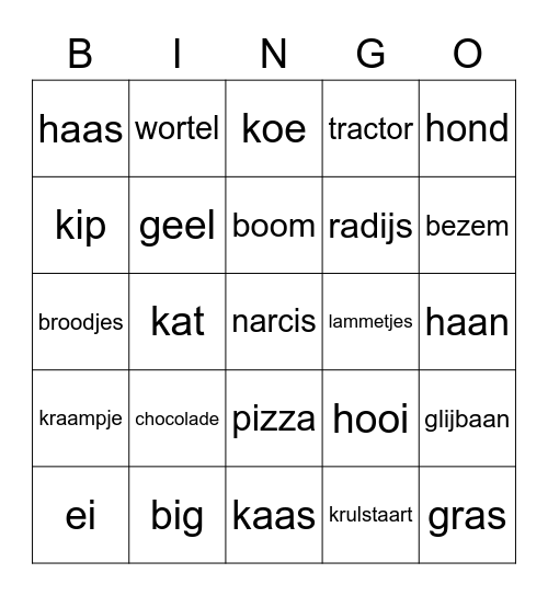 Paas Bingo Card