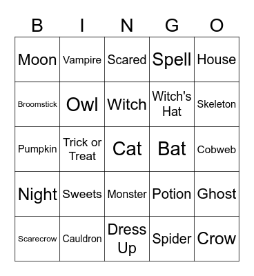 Signalong's Spooky Bingo Card