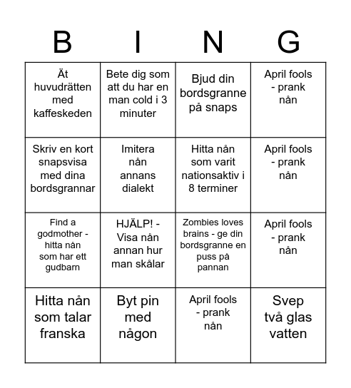 BINGO Card