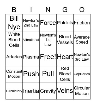 Science Bingo Card