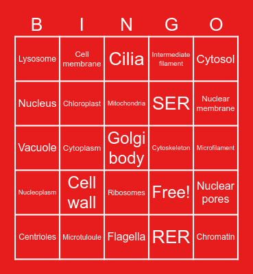Cell Bingo Card