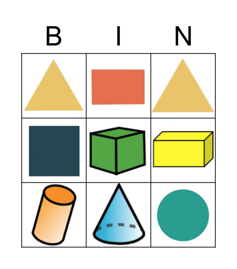 Shapes Bingo Card