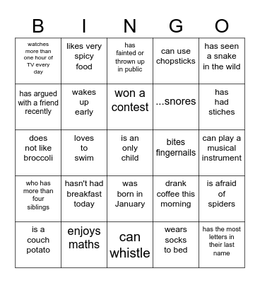 FIND SOMEONE WHO Bingo Card