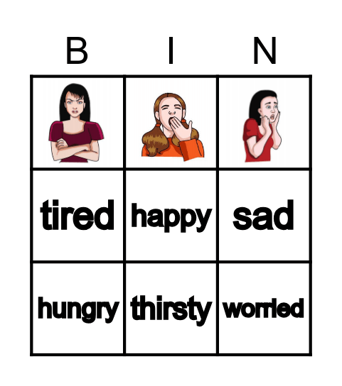 Emotions Bingo Card