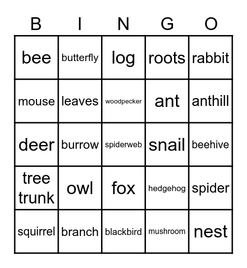 Exploring nature Bingo Card