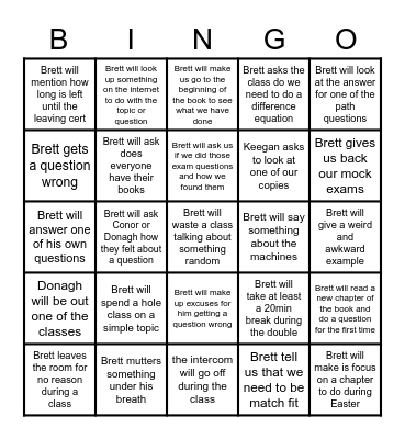 Applied Mathematics Bingo Card