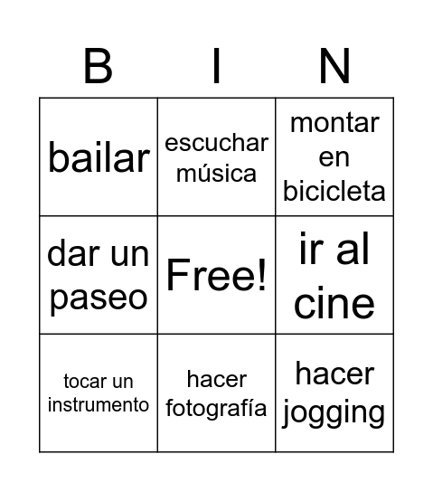 Pasatiempos Bingo Card