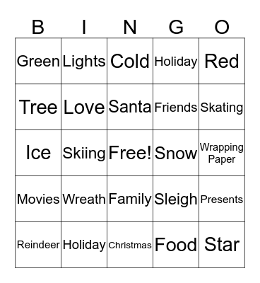 Christmas Bingo Card