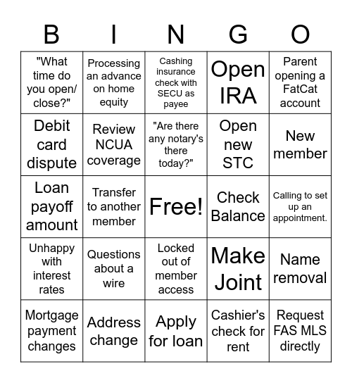 A Day In The Life Bingo Card