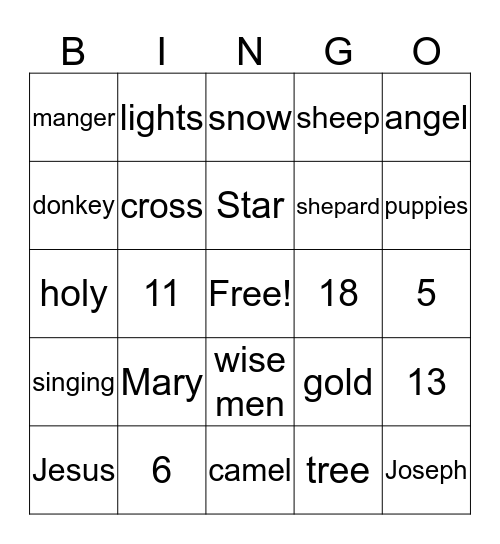 BINGO Christmas 2015  Bingo Card