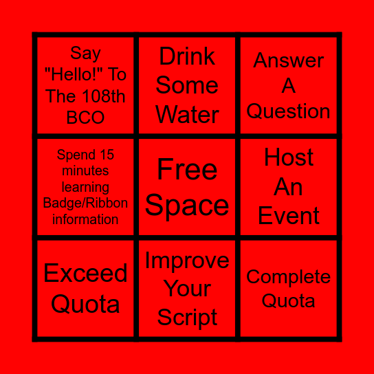 TRADOC Bingo #2 Bingo Card
