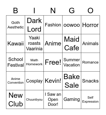 AlwaysBingotime Bingo Card