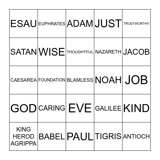 GRAND GAME Bingo Card