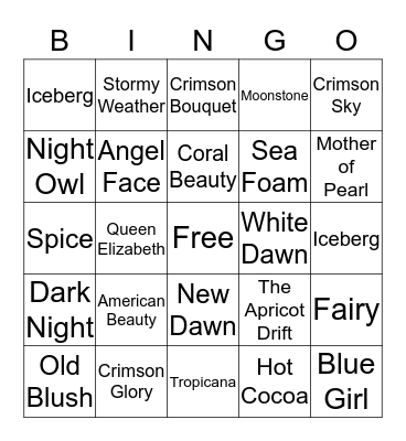 ROSEBOWL BINGO Card