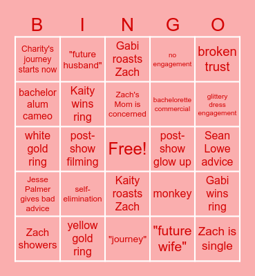 Bachelor Finale 2023 Bingo Card