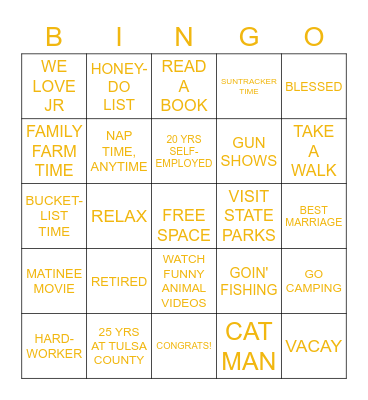 THE LEGEND HAS RETIRED Bingo Card