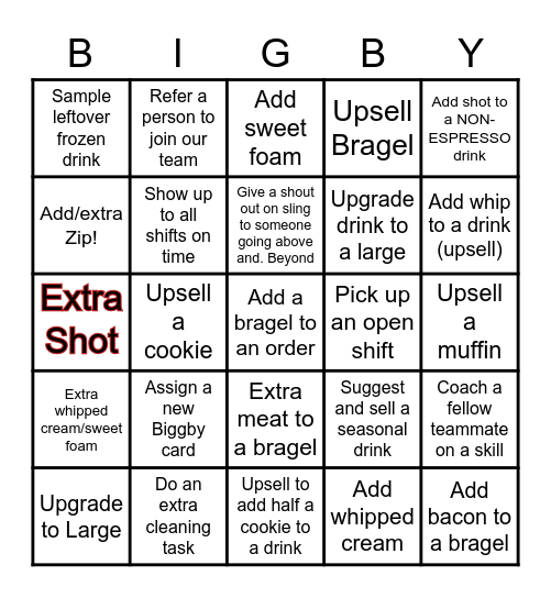 Biggby Bingo Card