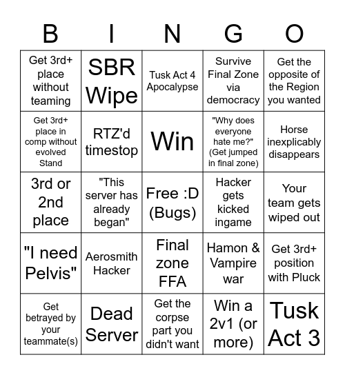 YBA 2023 SBR Bingo! Bingo Card