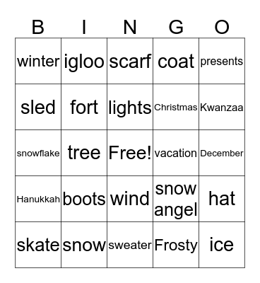 Winter Bingo Card