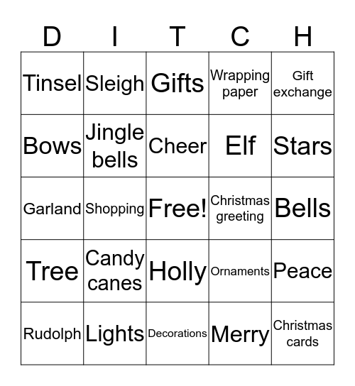 Merry Christmas  Bingo Card