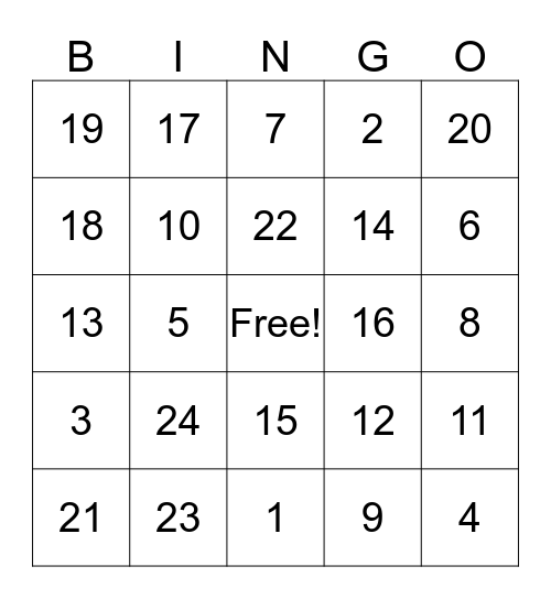 January - Bingo Challenge Bingo Card