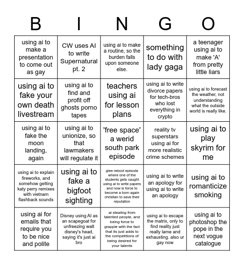 AI Bingo Card