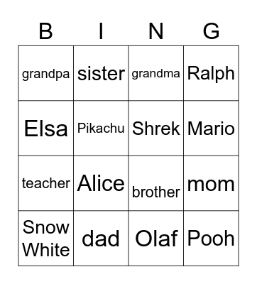 This is.... Bingo Card